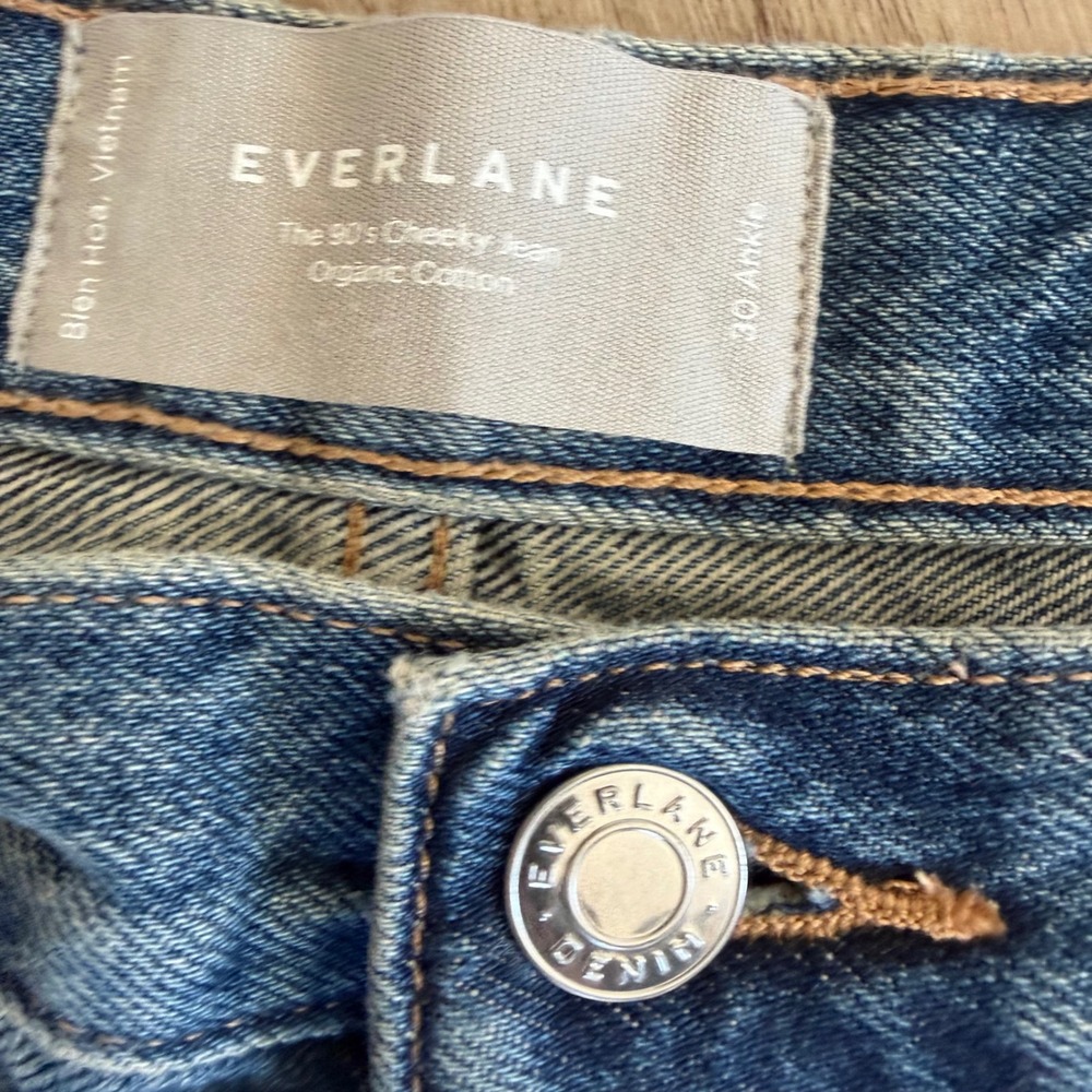 NWT Everlane The '90s Cheeky Jean Vintage Mid Blue Organic Cotton Ankle Size 30 - Picture 3 of 11